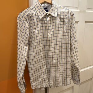 Egara Blue and White Casual Button Down Shirt